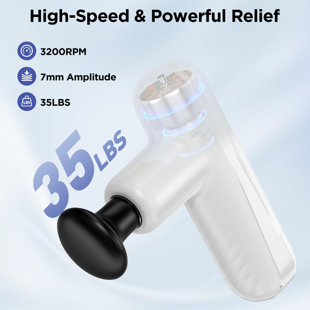 PENJOY Mini Massage Gun ergonomic grip supports easy reach for lower back muscles.