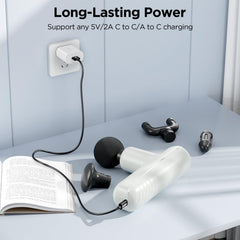 PENJOY Mini Massage Gun with four heads offers versatile relief for different muscle groups.