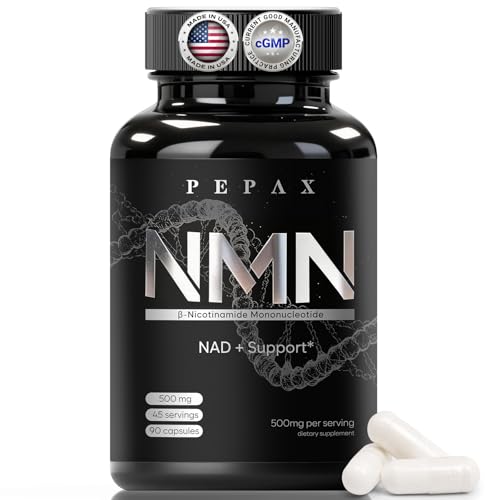 PEPAX NMN 500mg bottle front highlighting premium NAD+ support for vitality