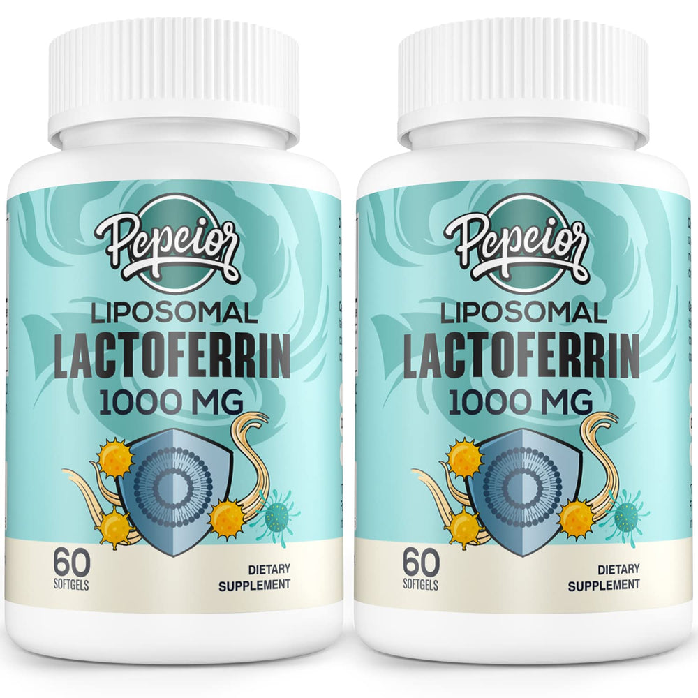 Pepeior liposomal bovine lactoferrin bottle front shows premium iron support