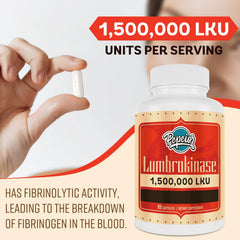Pepeior Lumbrokinase label details displaying LKU activity information.