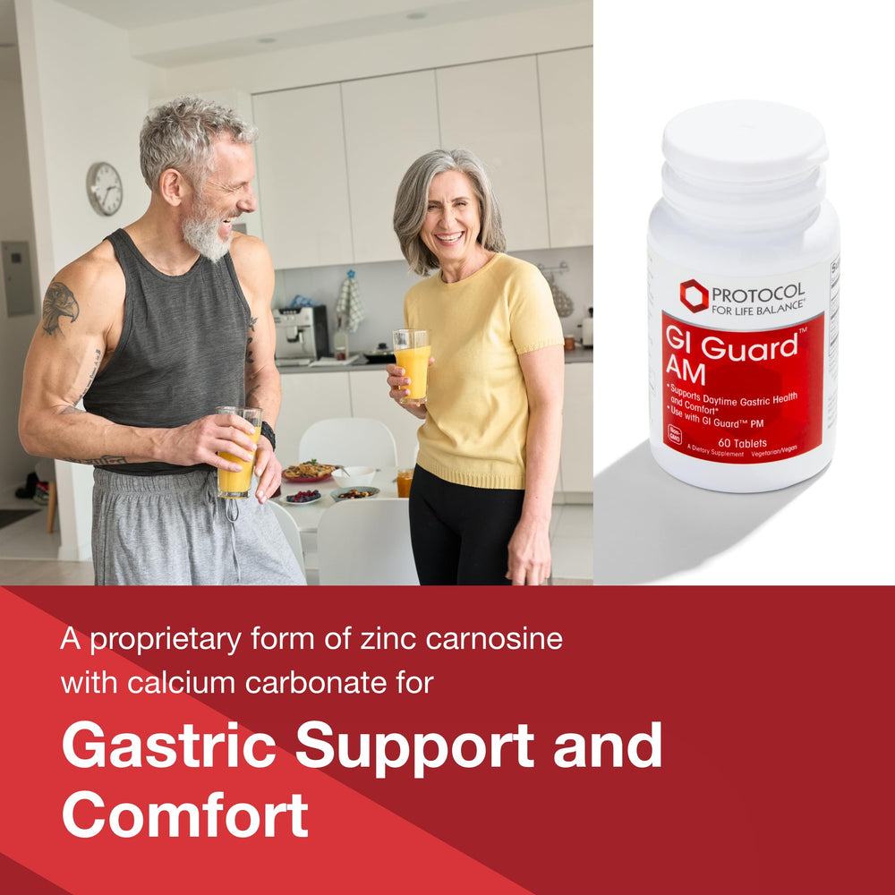 PepZin GI complex graphic illustrating zinc-carnosine support for gastric comfort