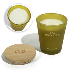 PERCEPTION AROMAS cotton wick close-up showing steady, even burn and quality design