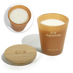 PERCEPTION AROMAS Sandalwood Thyme close-up shows natural soy wax
