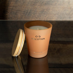 PERCEPTION AROMAS Sandalwood Thyme wick close-up reveals even burn