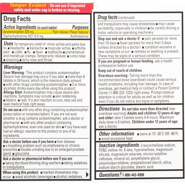 Percogesic Original Strength label highlights aspirin-free formula.