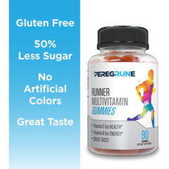 PEREGRUNE Runner Gummies cherry flavor, naturally flavored daily energy support for runners
