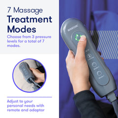 Perfecore leg massager showing heat feature for calf massage