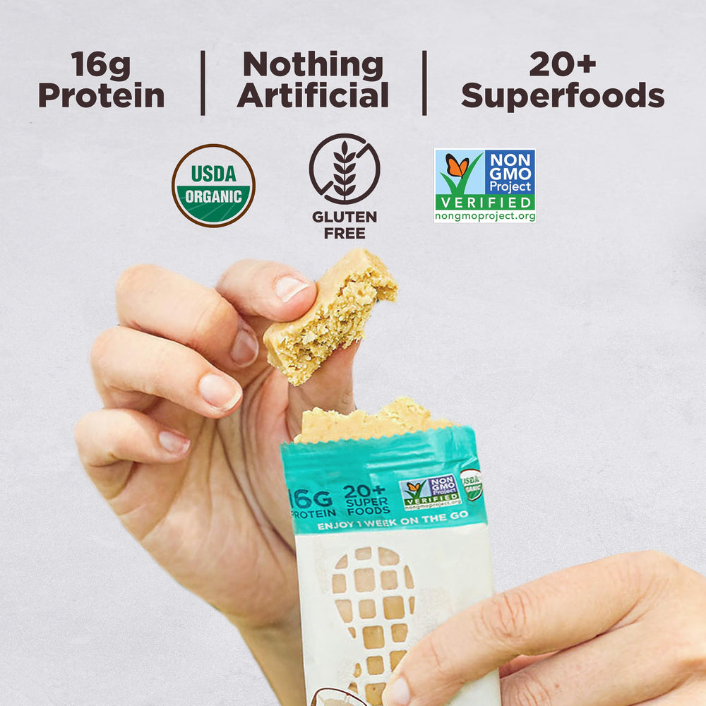 Perfect Bar Original real coconut pieces emphasize tropical flavor and texture