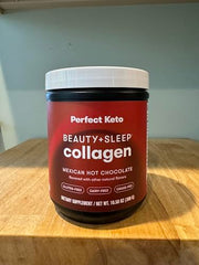 Perfect Keto Beauty + Sleep collagen powder scoop for a convenient nightly serving.