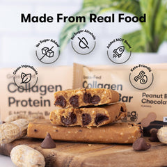 Perfect Keto collagen bar nutrition panel on-pack communicates 13g protein per bar