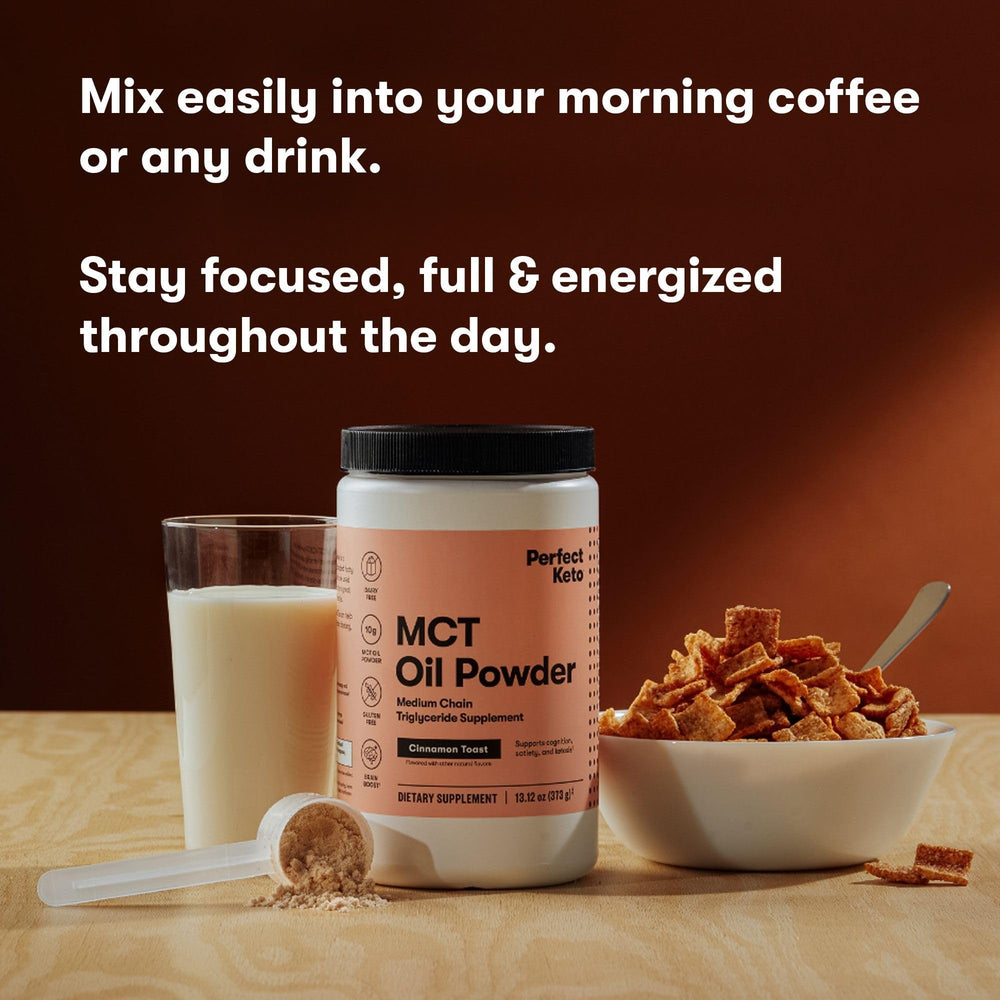 Creamy smoothie using Perfect Keto MCT powder for extra texture
