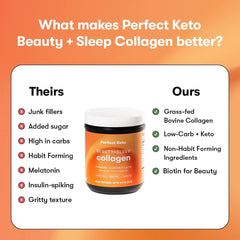 Perfect Keto night time beauty ritual setup with collagen and latte mix.