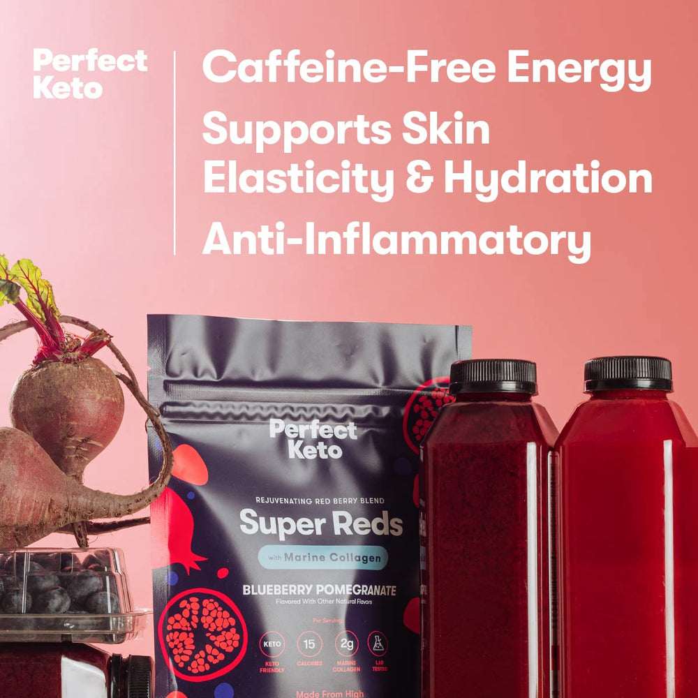 Marine collagen in Perfect Keto Super Reds supports skin hydration
