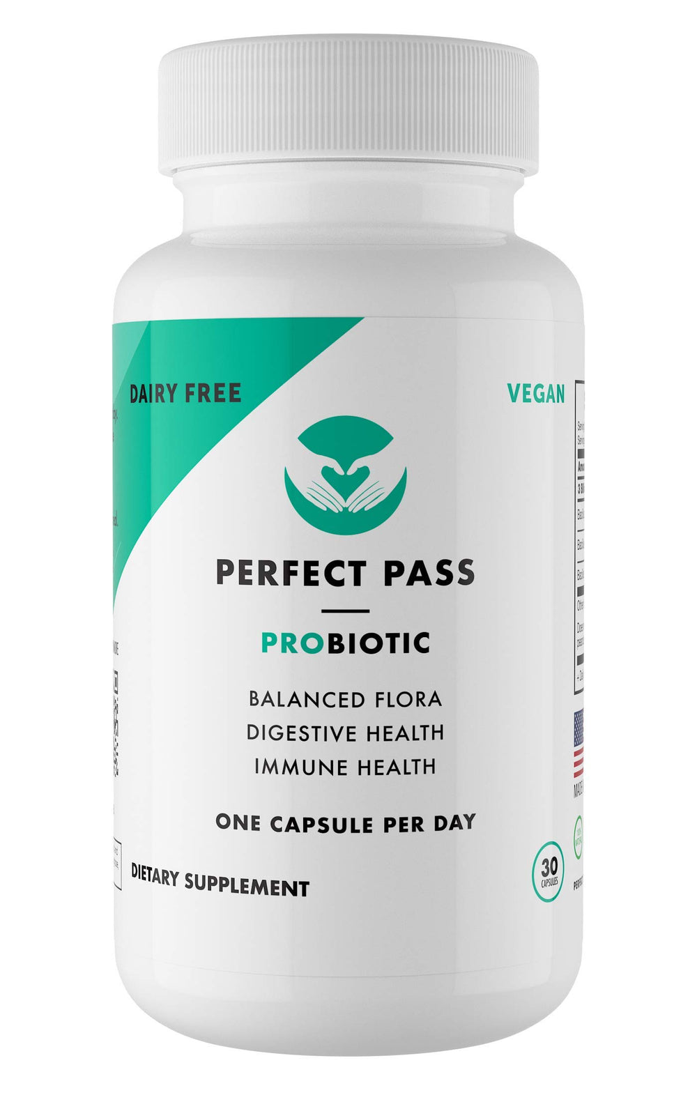PERFECT PASS Probiotic bottle front view for daily gut balance support