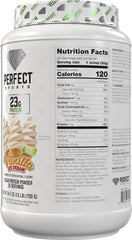 Perfect Sports Diesel Vegan shake poured, signaling convenient post-workout recovery.