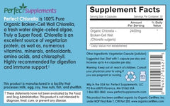 Perfect Supplements chlorella capsules bottle on counter — convenient daily protein source