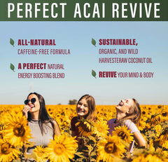 Perfect Acai Revive capsules provide convenient daily nourishment with acai, cordyceps, and rhodiola.
