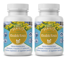 Perfect Supplements Rhodiola Rosea bottle shows a clean label for daily energy and focus support