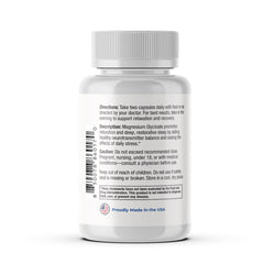 USA-made production note for Perfect Vitamin Products Magnesium Glycinate in a GMP facility