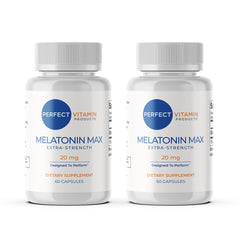 Perfect Vitamin Products melatonin 20mg bottle front view for sleep support.