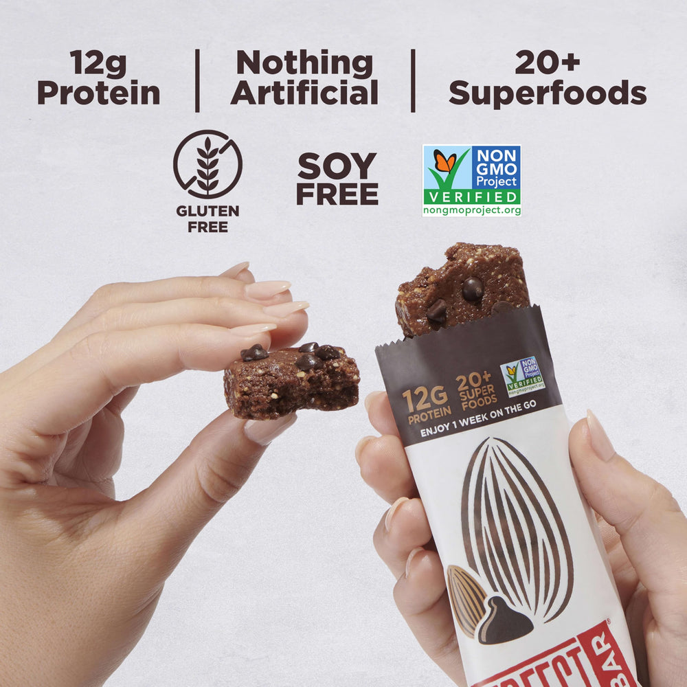 Perfect Bar on-the-go packaging for workouts and busy days.