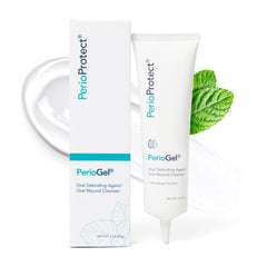 Perio Protect Perio Gel bottle offers targeted gum care and gentle whitening.
