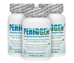 Periogen bottle pours minty rinse for tartar reduction