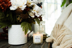 PeripetiHome Bergamot Cedar Oak candle wick ensures clean, even burn and steady aroma