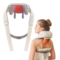 PERLEVI neck massager with heat function offering deep, soothing warmth for tired muscles