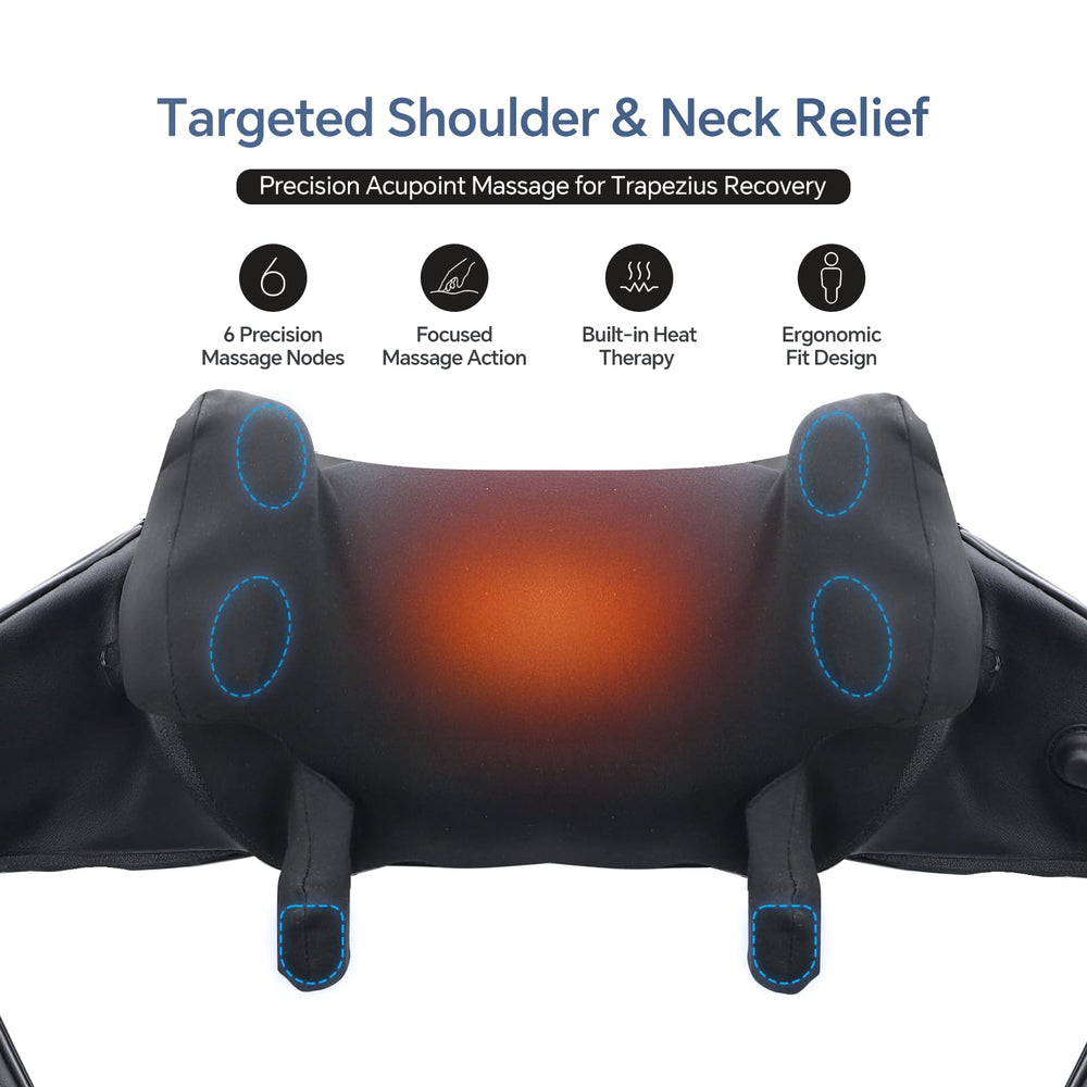 PERLEVI neck massager with wide straps for comfortable sessions.