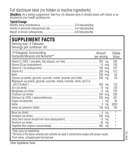 PERQUE Bone Guard Forte 20 bottle label highlights ingredients for bone health