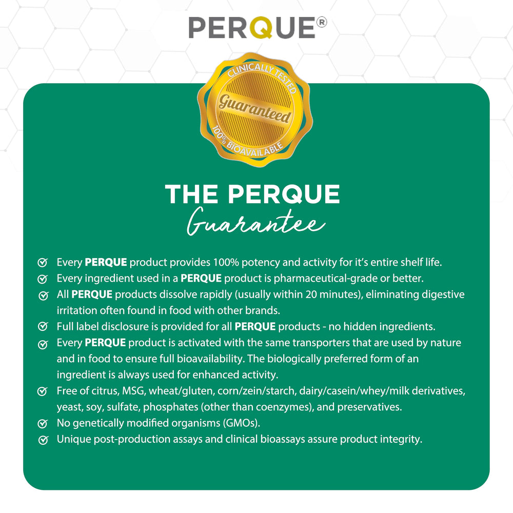 PERQUE Bone Guard Forte bottle with water suggests easy daily intake.
