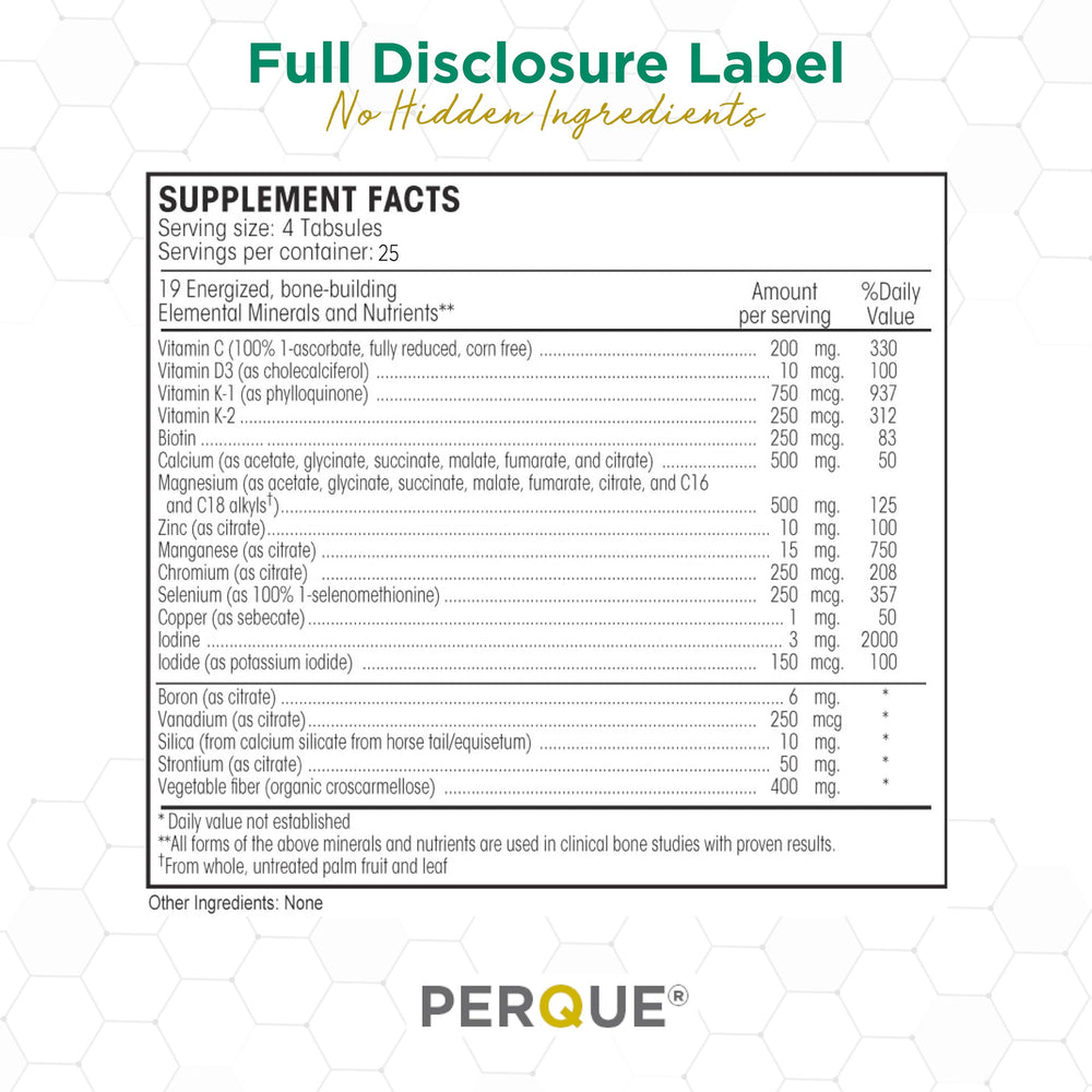 PERQUE Bone Guard Forte capsule closeup showing smooth texture.