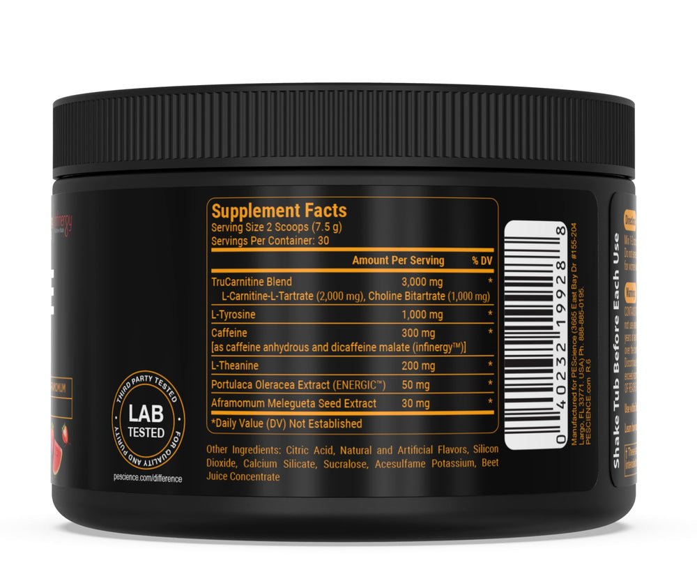 PEScience Alphamine glass with Melon Berry Twist flavor ready to sip.