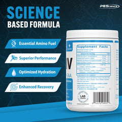 PEScience Amino IV mixed drink close-up with Raspberry Grape flavor.