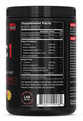 PEScience Prolific-1 closeup ingredient label with L-Citrulline Cognizin