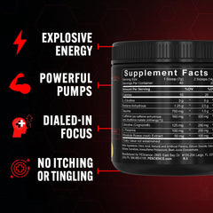 Close-up of PEScience Prolific label emphasizing caffeine and nootropic blend.
