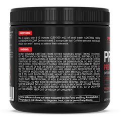 PEScience Prolific label notes no beta alanine for a comfortable pre-workout.