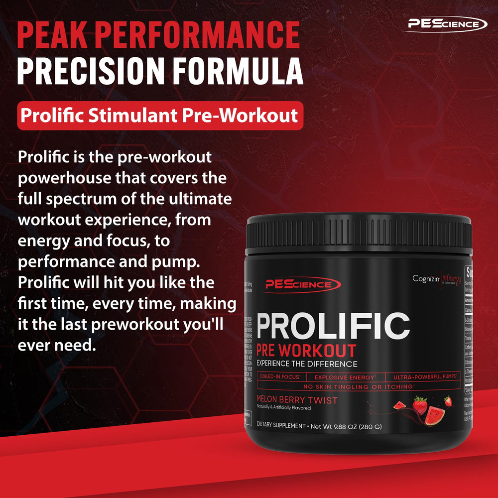 PEScience Prolific scoop highlighting precise serving measurement for consistency.