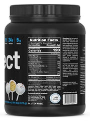 PEScience Select Protein mixed shake glass capturing cake pop flavor appeal.