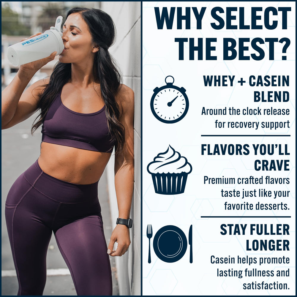 PEScience Select Pumpkin Pie mixed-glass, creamy shake ideal after workouts.
