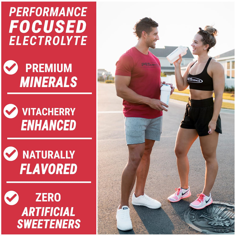 PEScience Versalyte box with 30 servings for travel and workouts.