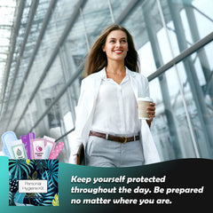 pH Advantage individual packs with tampons and pads for discreet use