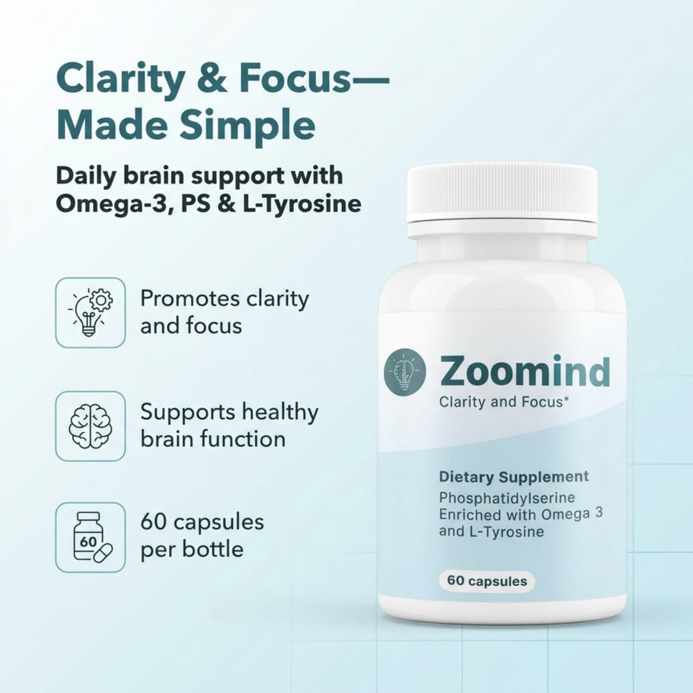 PHARMA SHAUL Zoomind capsules poured for a simple daily routine.