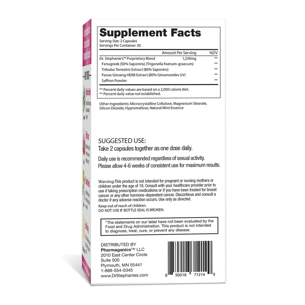 Pharmaganics Her Romance blister packaging supports daily use.