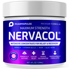 Pharmapulse Neuropathy Cream tub closeup highlights concentrated formula for targeted nourishment.