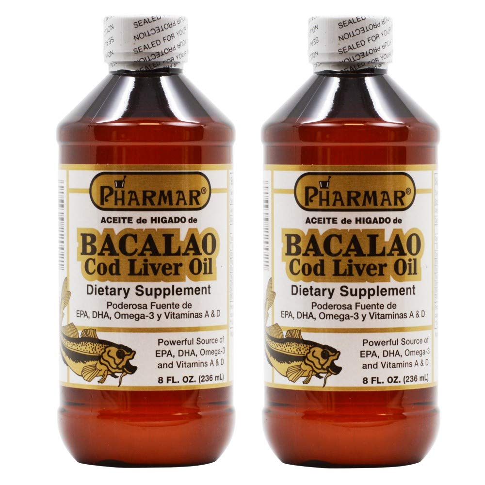 Pharmark cod liver oil 8 oz bottle front: convenient daily supplement option
