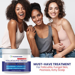 PHARMBANNER Folliculitis Cream applied to scalp during morning routine
