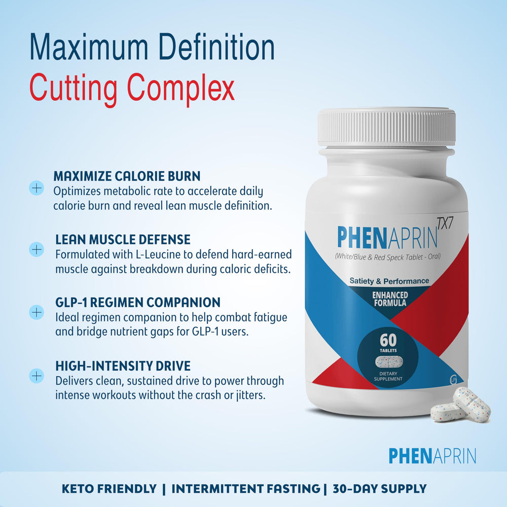 PhenAprin TX7 capsule close-up showing smooth energy delivery.